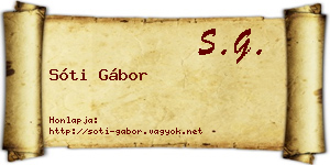 Sóti Gábor névjegykártya